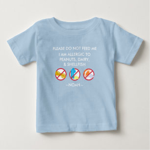 Kids Personalised Peanut, Egg & Shellfish Allergy Baby T-Shirt