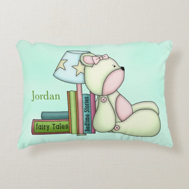 Kid's Personalised Pillow Teddy Bear Books (Front)