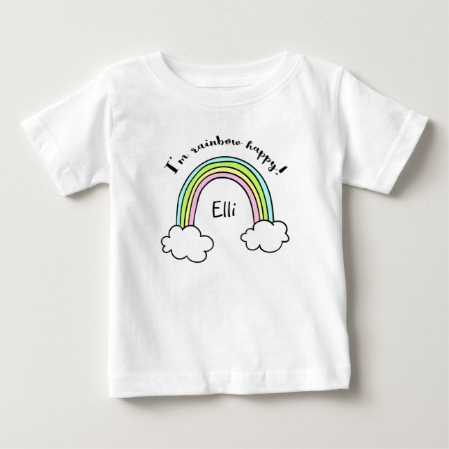 Kids Personalised Rainbow T-Shirt (Front)
