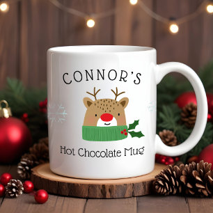 Kids Personalised Reindeer Hot Chocolate Mug