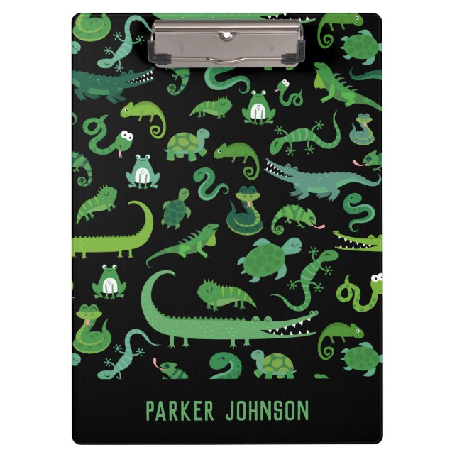 Kids Personalised Reptile Amphibian Animal Clipboard (Front)