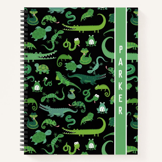 Kids Personalised Reptile Amphibian Animal Notebook (Front)