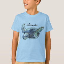Kid's personalised tee animal sea turtle