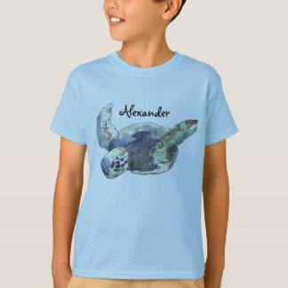 Kid's personalised tee animal sea turtle