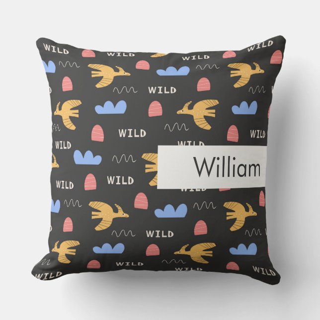 Kids Personalised  Throw Pillow (Front)