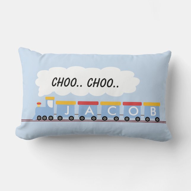 Kids Personalised Train Cushion (Front)