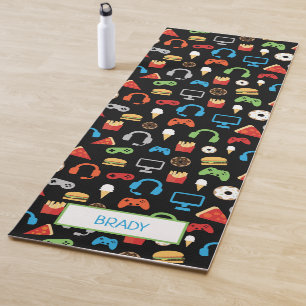 Kids Personalised Video Game Tech Party Gamer Yoga Mat