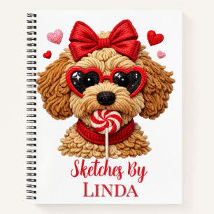 Kids Personalized Goldendoodle Sketch Notebook