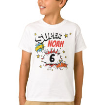 Kids Personalized Name Aged 6 Super