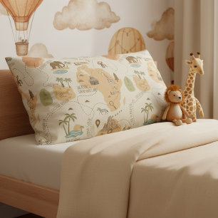 Kid's Personalized Safari Map ID1269 Pillowcase