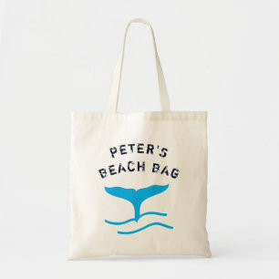 Kids' Personalized Whale's Tail Beach Tote Bag