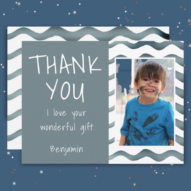 Kids Photo Birthday Thank you Postcard (Creator Uploaded)