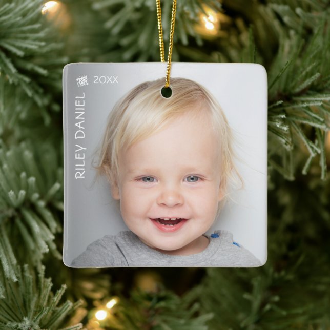 Kid's Photo Ceramic Ornament (Tree)