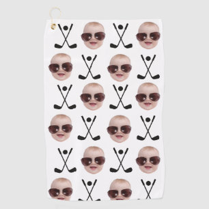 Kids Photo For Dad Baby Face Best Dad By Par  Golf Towel