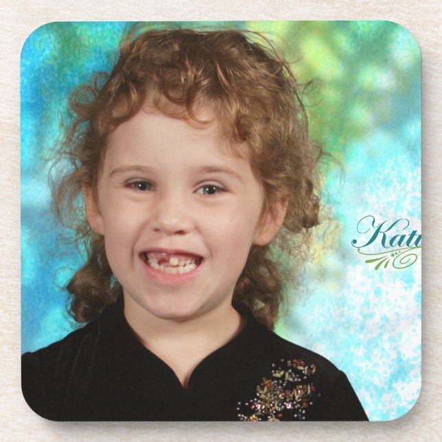 Kids Photo Template Coasters Set of 6 Gift (Front)