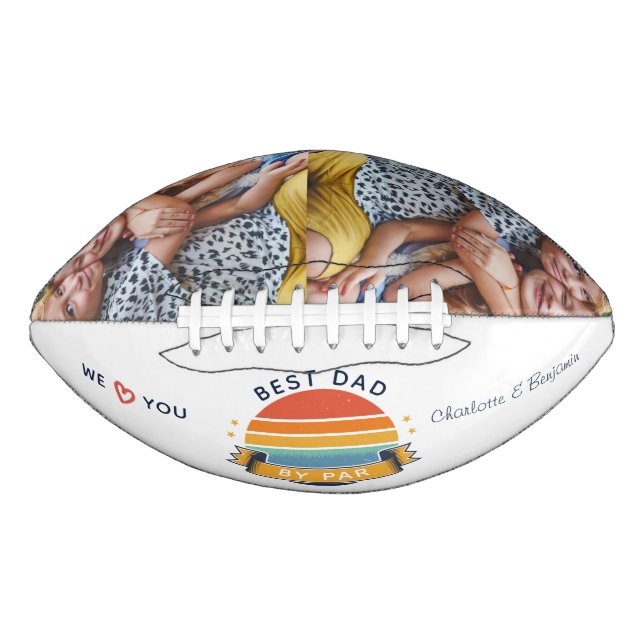 Kids Photos Best Dad Fathers Day Retro American Football (Front)