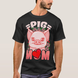 Kids Pig Mom Mama Farmer T-Shirt