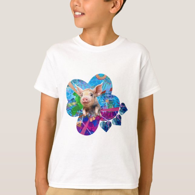 Kids Piggy Loves Art T-Shirt (Front)