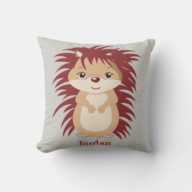 Kid's Pillow Cute Woodland Hedgehog (Front)