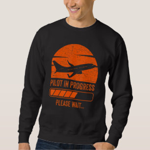 Kids Pilot In Progress Future Pilot Toy Aeroplane Sweatshirt