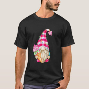 Kids Pink Buffalo Plaid Gnome For Kids Strawberry  T-Shirt