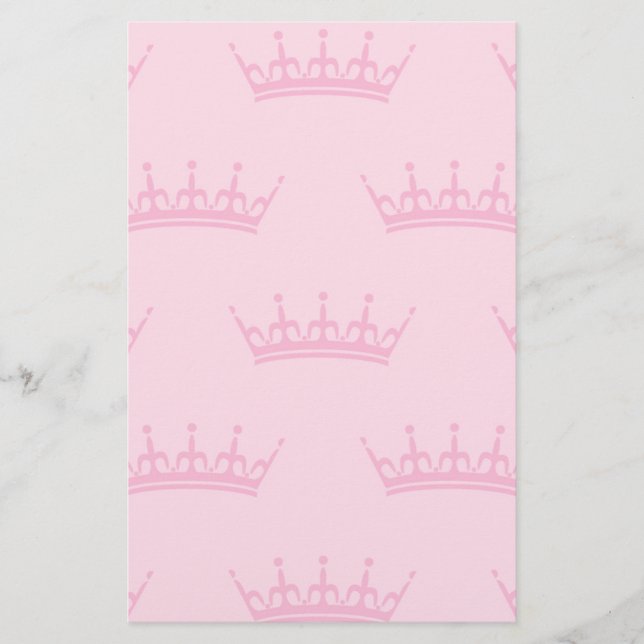 Kids Pink Crown Stationary Stationery (Front)