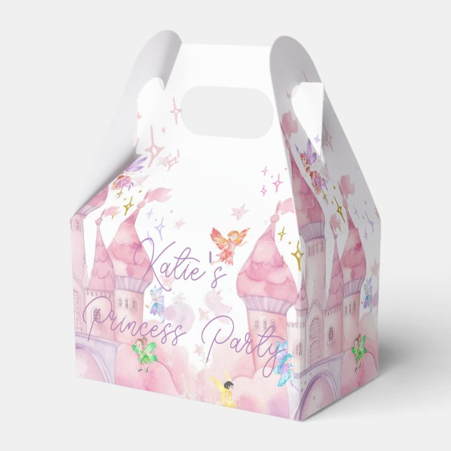 Kids Pink Fairy Princess Party Gift Favour Box (Front Side)