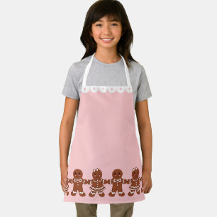 Kids Pink Gingerbread Apron