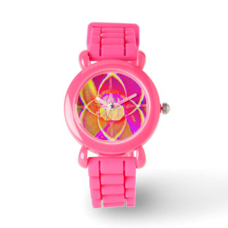 Kid's Pink Glitter Strap Watch Butterfly