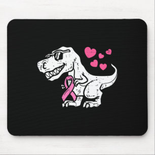 Kids Pink Ribbon T-Rex Kids Breast Cancer Awarenes Mouse Mat