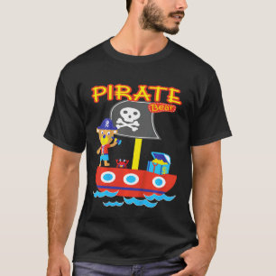 Kids Pirate Bear Treasure Crab Ship Ocean Adventur T-Shirt