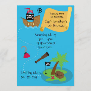Kids Pirate Birthday Party Invitation
