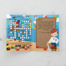 Kids Pirate Captain Secret Message Happy Birthday