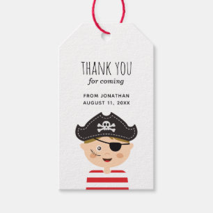 Kids pirate party. Baby boy birthday thank you Gift Tags
