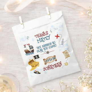 Kids pirate party birthday thank you Favour Bags