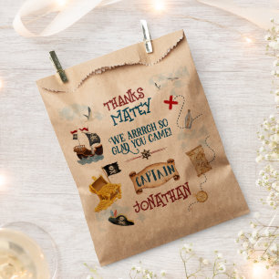 Kids pirate party birthday thank you Favour Bags