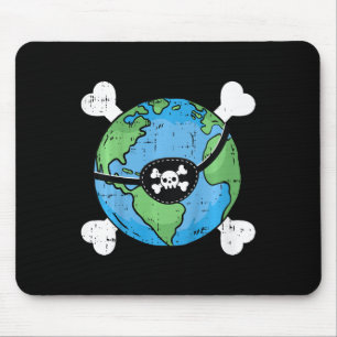 Kids Pirate Planet Earth Day Environmental Toddler Mouse Mat