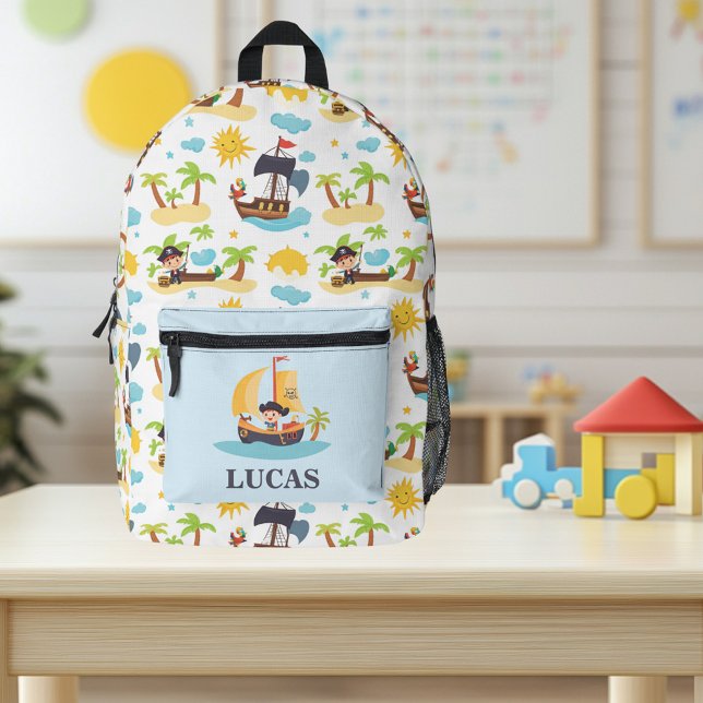 Kids Pirate Ship Personalised School Backpack (Creator Uploaded)