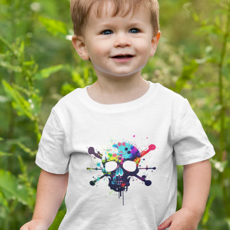 Kids Pirate Skull & Crossbones Exploding Colour T-Shirt