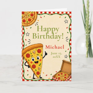 Kids Pizza Happy Birthday Card