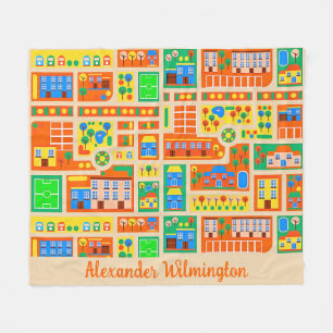 Kids Play City Fleece Blanket