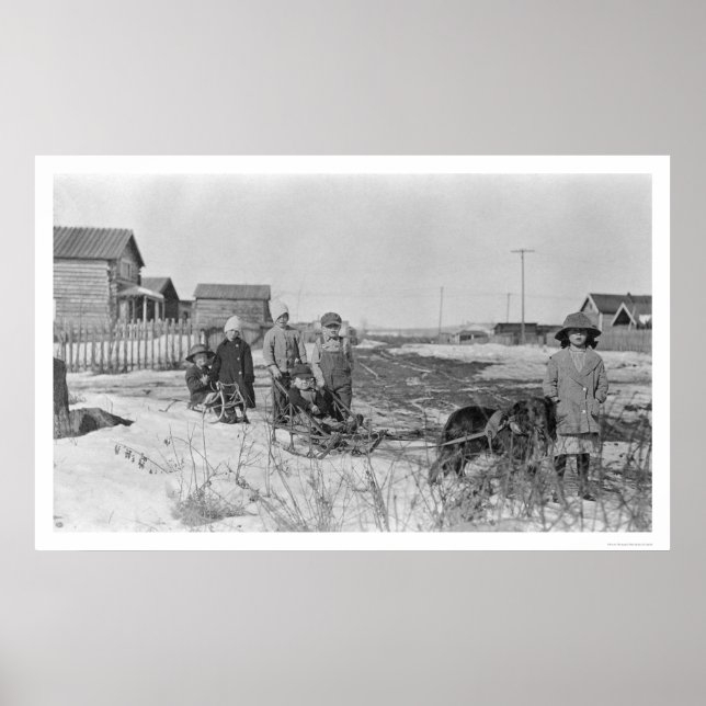 Kids Play in Nome, Alaska 1914 Poster (Front)