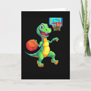 Kids Playful Dinosaur Sketll Player Design For Kid Card