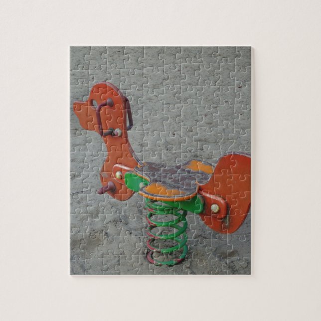 Kids Playground Orange Dog Toy in Sand Jigsaw Puzzle (Vertical)