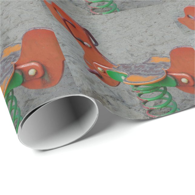 Kids Playground Orange Dog Toy in Sand Wrapping Paper (Roll Corner)