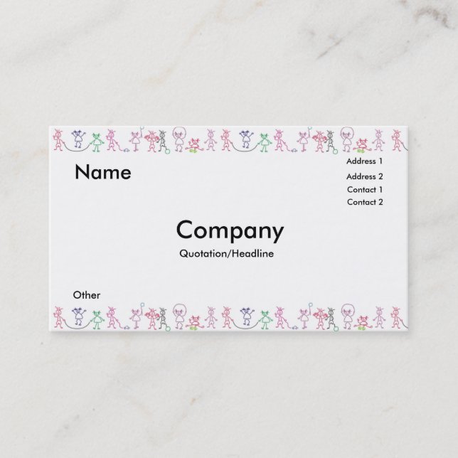Kids Playing Business Card (Front)