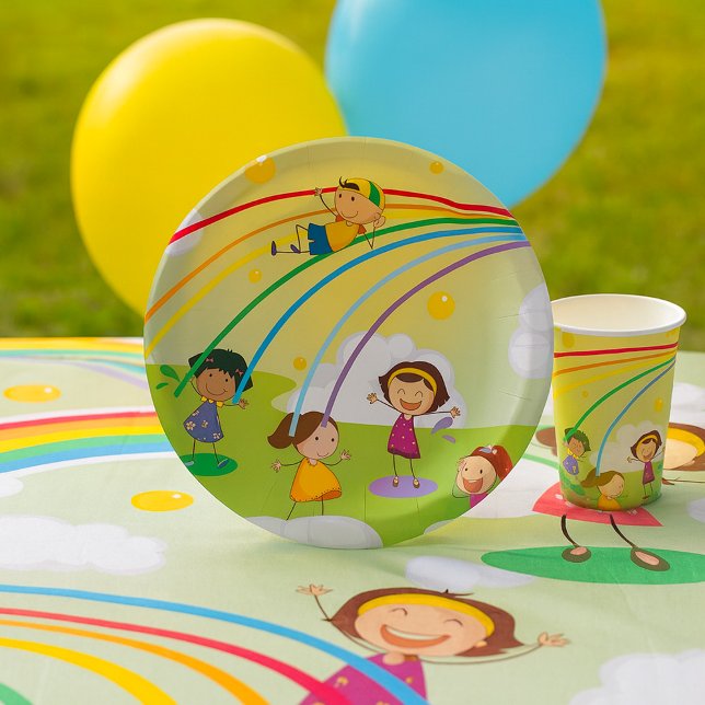 Kids Playing In A Park Paper Plates (Creator Uploaded)
