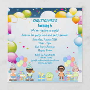 Kids Playing in Playground Party Invites