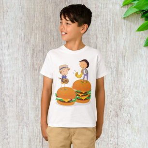 Kids Playing Music on Giant Cheeseburgers T-Shirt