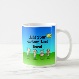 Kids Playing Outdoors on a Sunny Day Coffee Mug
